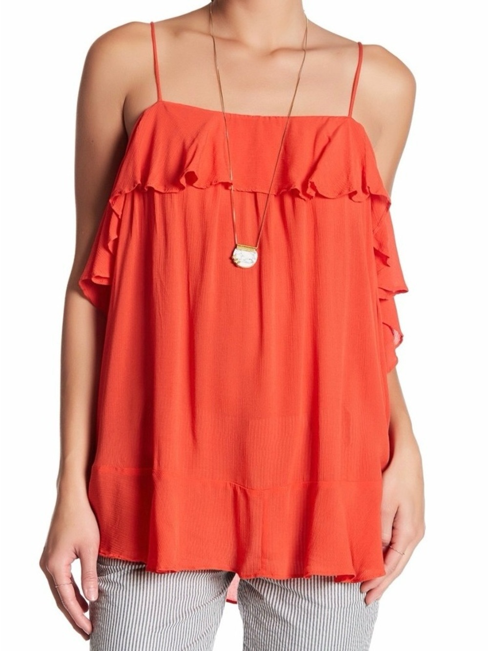 Free People Small Fire Cascades Ruffle Cami - Picture 3 of 8
